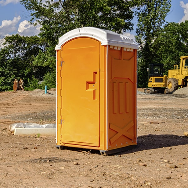 can i customize the exterior of the portable restrooms with my event logo or branding in Shueyville